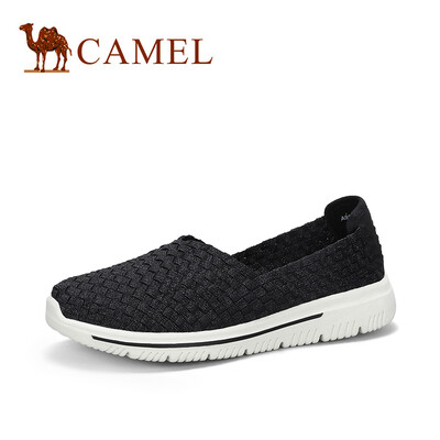 

Camel CAMEL ladies light breathable sleeve flat bottom woven shoes A91304657 black 38