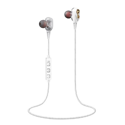 

Double Dynamics BT Earphone Wireless Headset Headphones with Mic Stereo Earphones for Mobile Phone Sports Black Gold