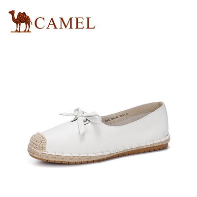 

Camel CAMEL ladies literary beauty bow sewing stitch flat shoes A912266144 white 40