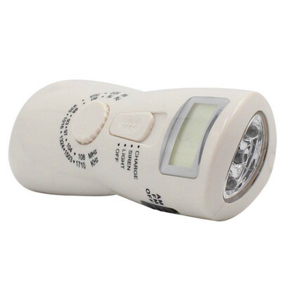 

Portable AM FM Radio Outdoor Camping 3 LED Light Flashlight Hand Shake Power Generation Emergency Alarm Phone Charging Speaker