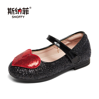 

Snaf childrens shoes girls shoes new princess shoes casual shoes tide children Korean version of the single shoes 18850 black 28