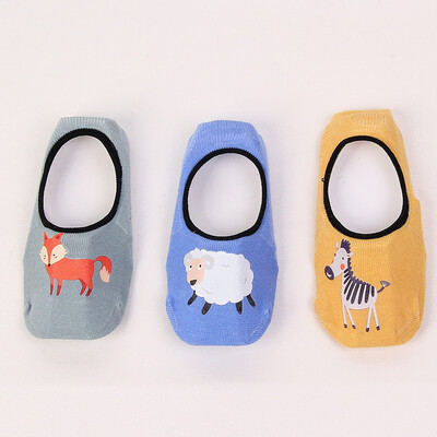 

9i9 long love long baby boat socks children cartoon dispensing non-slip floor socks baby toddler socks 3 pairs 1900078
