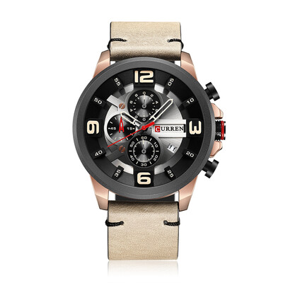 

CURREN Fashion Sport Genuine Leather Men Watches 1ATM Life Water-resistant Quartz Man Watch Relogio Musculino Chronograph