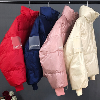 

Down jacket female short paragraph winter fashion loose bread thick warm coat 90276