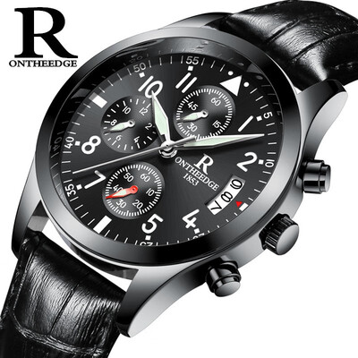 

Men Watch Masculino Genuine Leather Strap Wristwatch Para Hombre Lovers Waterproof Fashion Watch