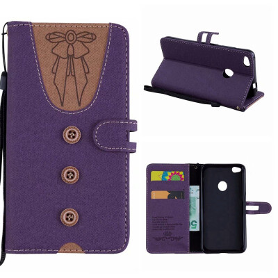 

MOONCASE Huawei P8 Lite 2017 stitching embossed womens leather case - purple