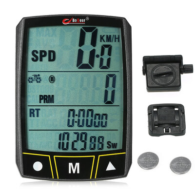 

Bogeer Wireless Wired Bicycle Computer Cycling Bike Stopwatch Sensor Waterproof with LCD Display Odometer Speedometer LED Backli