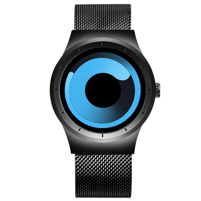 

SKONE 7432 Simple Men Watch Steel Mesh Strap Quartz Movement Watch Waterproof Casual Clock Wristwatch for Male