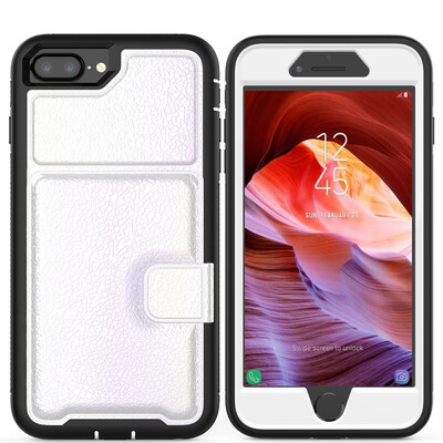 

For iPhone 7 Plus 8 Plus CaseSamsung s9 s9 plus Leather case card bag mirror series