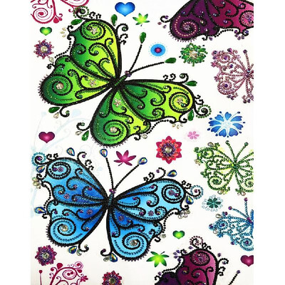 

5d Diamond Painting Embroidery Cross Stitch Mosaic DIY Kit Floral Butterfly Rhinestone Home Decor