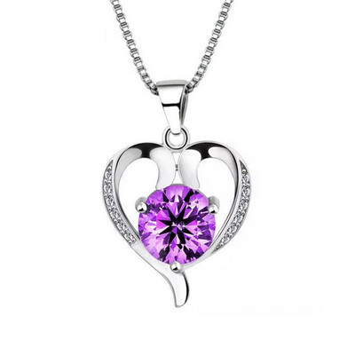 

Heart Pendant Necklaces For Women Cubic Zirconia Fashion Jewelry Accessories Box Chain Necklace Anniversary Gift 06