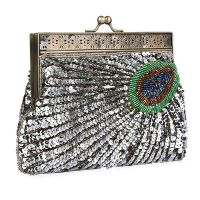 

Vintage Beaded Peacock Handbags for Ladies Elegant Women Evening Bag Purse Crossbody Bag for Party Wedding Dating