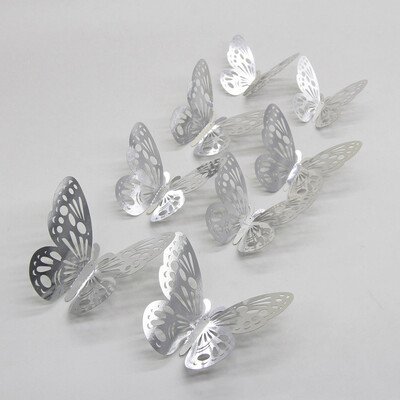 

12pcsset 3D Butterfly Wall Stickers Hollow Removable Mural Stickers DIY Art Wall Decals Decor with Glue for Bedroom Wedding Party