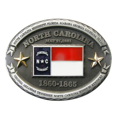 

New Vintage North Carolina State Flag Oval Belt Buckle Gurtelschnalle Boucle de ceinture BUCKLE-FG024