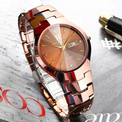 

New Tungsten Steel Watch Mens Male Watch Quartz Watch Waterproof Business Super Thin Lovers Watches