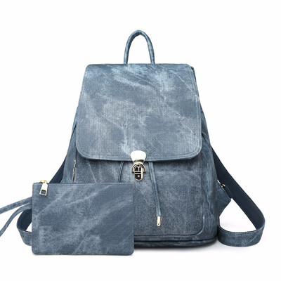 

2pcs Set Backpack for School Bags Teenager Girls Multifunctional Shoulder Bag Women Travel Backpacks Drawstring Ladies Bagpack