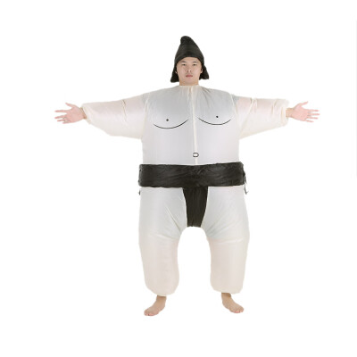 

Decdeal Cute Adult Inflatable Sumo Costume Suit with Air Operated Fan Fancy Dress Halloween Party Cosplay Outfit Fat Inflatable Wr