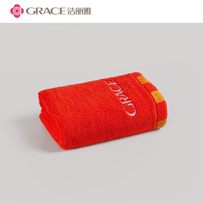 

Jie Liya Grace towel home textile cotton strong absorbent soft&comfortable color strips multi-arm towel single strip red 105g 7234cm