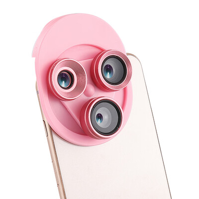 

Universal Mobile Phone Tablet 062X HD Super Wide Angle Lens 20X Macro 198 Degree Fisheye 3 in 1 Set with Clip 360 Degree Free Rot