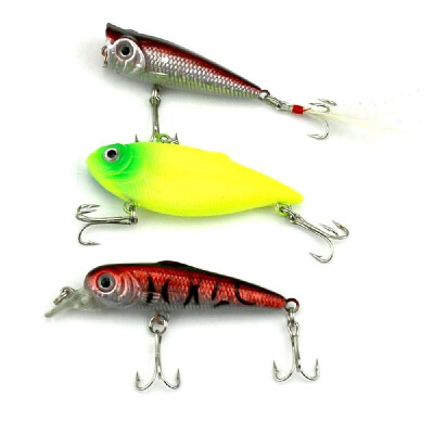 

Fishing Bait Kit 3PCS Hard Fishing Lure Set Fishing Bait Tackle Minnow Popper Minnow Hard Bait Artificial Lures Fishing Lure Box F