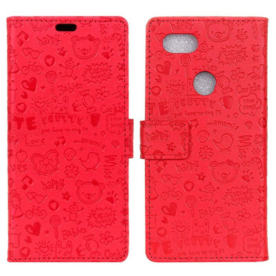 

MOONCASE Google Pixel 3 XL Little Witch Leather Case - Red
