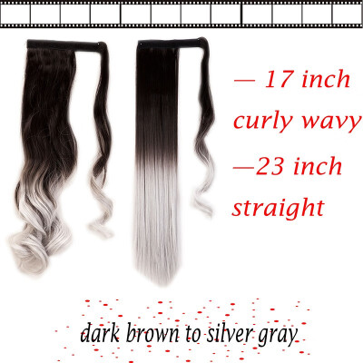 

17-23 Inch 3 Types Clip In Hair Extensions Pony Tail Wrap Around Ponytail