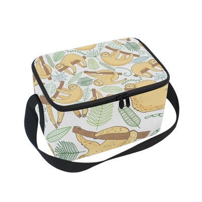 

ALAZA Insulated Lunch Box Cute Sloth Lunch Bag for Men Women Portable Tote Bag Cooler Bag