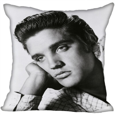 

Elvis Pillow Cover Bedroom Home Office Decorative Pillowcase Square Zipper Pillow Cases Satin Fabric No Fade