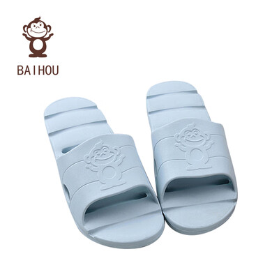 

White monkey BAIHOU side leaking beach fashion couple non-slip massage home bathroom sandals&slippers T-1802 light blue 42-43