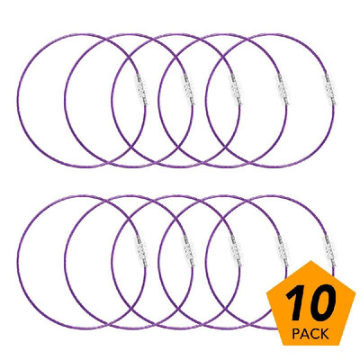 

10pcs Stainless Steel Wire Keychain Cable Key Ring Loop for Outdoor Camping Hiking