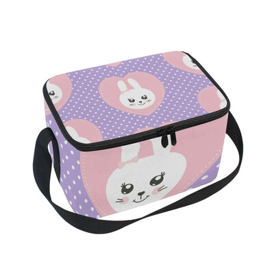 

ALAZA Lunch Box Insulated Lunch Bag Large Cooler Bunny Girl Tote Bag