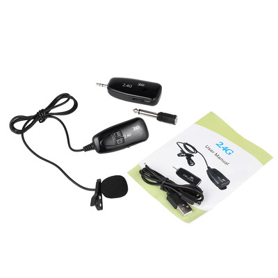 

XXD-G18L 24G Wireless Microphone Hands Free Clip-on Lapel Portable External Mic with Receiver Transmitter for Car Radio Home Thea