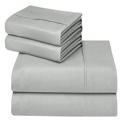 

Oakome 4-piece Set Fitted Flat Sheet Pillowcase Polyester Bedclothes Bedding