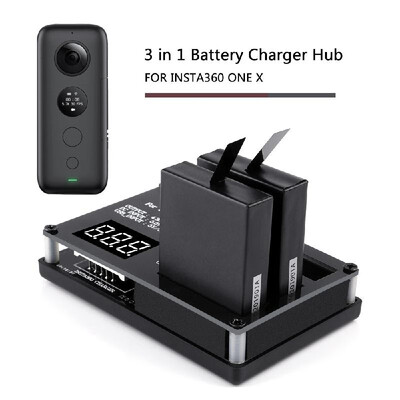 

Battery Charger Hub 3 in 1 for Insta360 One X Seflie Camera Intelligent Charging 60mins Full Charge 3 Battery