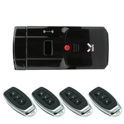 

WAFU Wireless Smart Remote Control Electronic Lock Keyless Entry Door Lock Invisible Anti-theft Security Locks with 4 Remote Cont