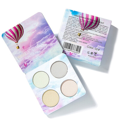 

HANDAIYAN Four Colors Pressed Highlighter Powder Makeup Eye Shadow Palette Contour Corrector Bronzer Highlight Glow Shimmer Cosmet