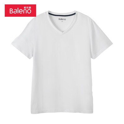 

Baleno T-shirt male 2019 summer cotton V-neck short-sleeved shirt loose bottoming shirt male 88902701 01W S