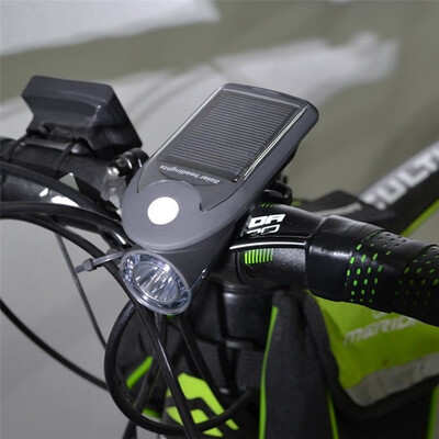 

240lumens Bike Front light Handlebar Flashlight Solar USB Rechargeable bike front light flash LED warning lamp lights 360degree