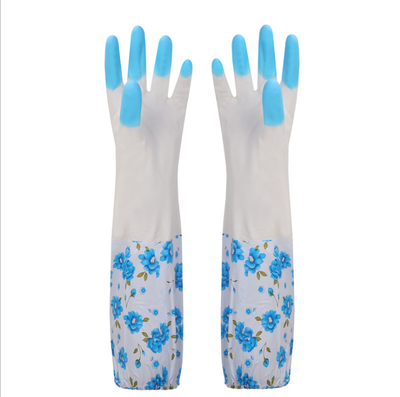 

NeillieN Beam mouth new clean waterproof non-slip dishwashing rubber laundry plus long thickening plus velvet warm latex household