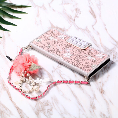 

9 Styles Vintage Handbag Book flip Cover Tassels Three-dimensional Flower Pendant Chain for iPhone Xs Max Flip Flower Case