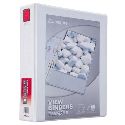 

Coix A4 folder easy to display American three-sided pocket information booklet 3 inch 3 hole office supplies white A0235