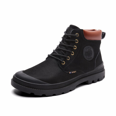 

Mens Shoes Breathable Martin Boots Fashion work shoes Leather Winter Boots Men High-cut Shoe Black Yellow Khaki Size 39-44