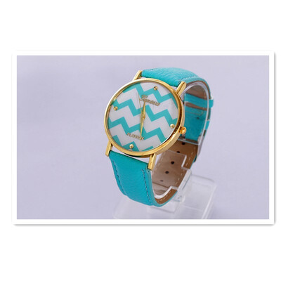 

New wave pattern belt watch water ripple ladies casual watch tide brand student fashion personality leisure watch