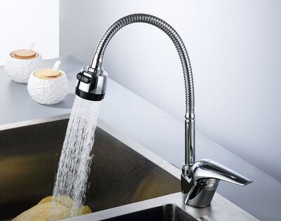

Olinia Kitchen Sink Faucet 360 Degree Rotation Mixer Tap Deck Mounted Contemporary Style Taps To The Kitchen OL7195W