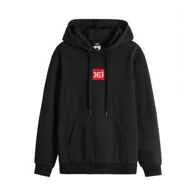 

361 degrees womens 2018 autumn new long-sleeved thin sweater hooded trend sportswear 661839806-4 basic black XL