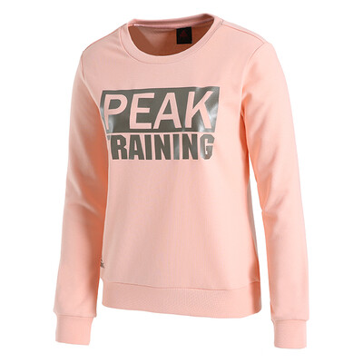 

PEAK womens sweater fall winter new fashion comfortable round neck sweater sports long-sleeved shirt DF683052 pink orange X2L code