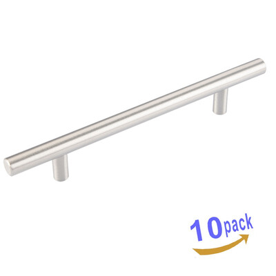 

10 Pack Satin Nickel Cabinet Hardware Handle Pull 5 Hole Center 78 Overall Length