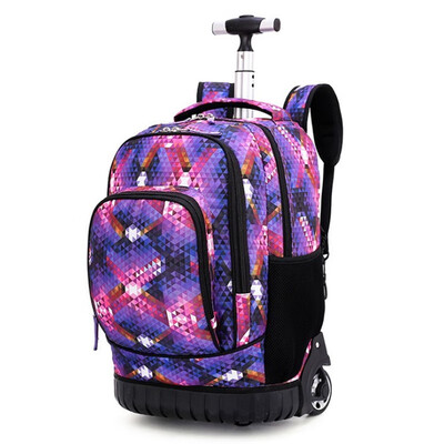 

Middle school students trolley bags for boy travel backpack teens schoolbag girl luggage waterproof wheel computer bag suitcase