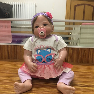 

Fashion 23 Reborn Girl Doll 57 cm Realistic Boneca Reborn Silicone Completa Lifelike Princess Baby Doll For Toddler Play Gifts