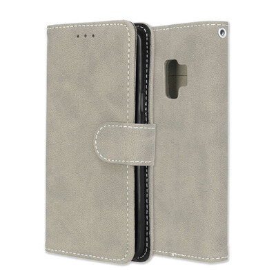 

MOONCASE Samsung Galaxy S9 Vintage Scrub 3 Card Leather Case - Grey